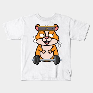 Cute hamster is exercising Kids T-Shirt